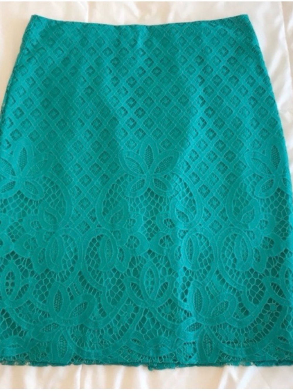 Loft Teal Lace Pencil Skirt Size 00P